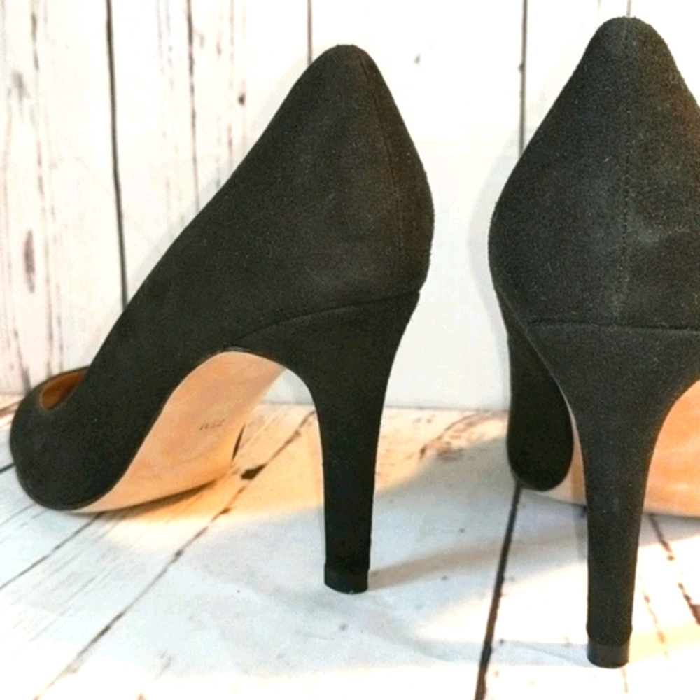 VanEli‎ Anabel Black Suede Chain link Cap toe Heels - Picture 4 of 11